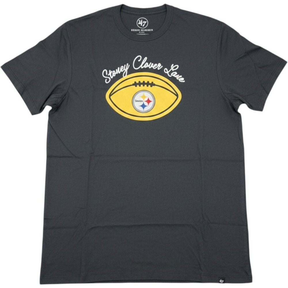 47 Brand x Stoney Clover Lane Pittsburgh Steelers Black Tee Shirt Large NEW